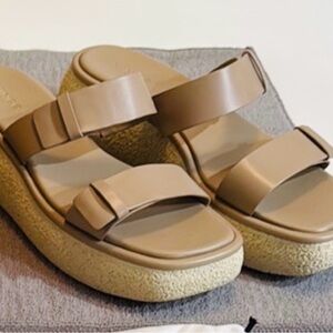 Vince Tan Sandals Premium Leather Slides